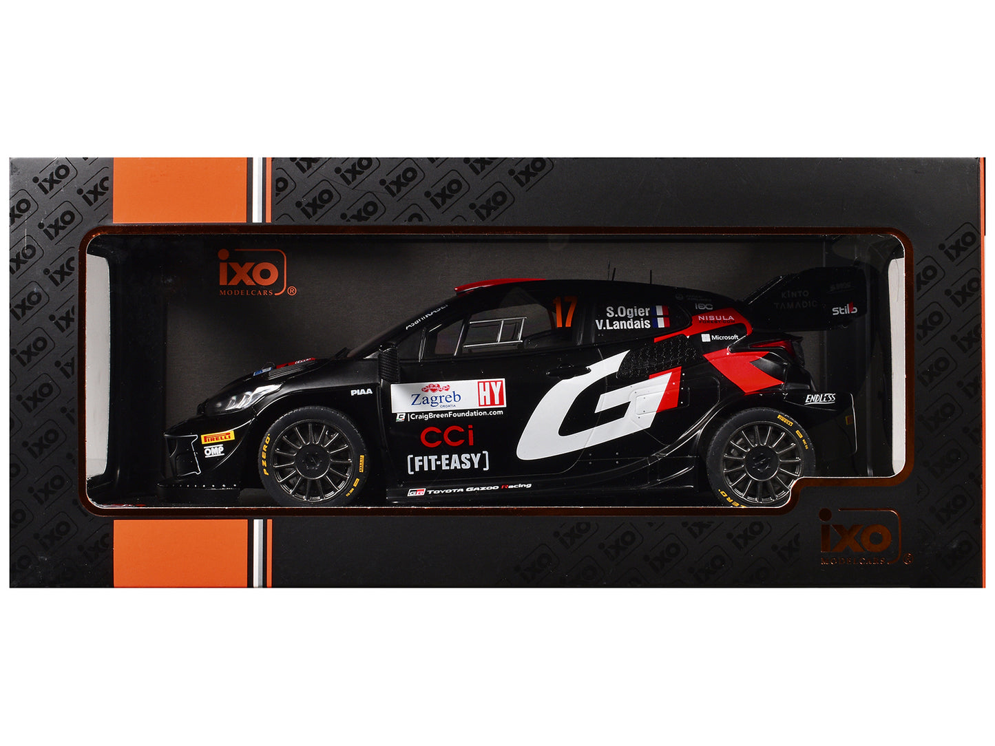 Toyota GR Yaris Rally1 Hybrid #17 Sebastien Ogier - Vincent Landais Winner "Rally Croatia" (2024) 1/18 Diecast Model Car by IXO Models