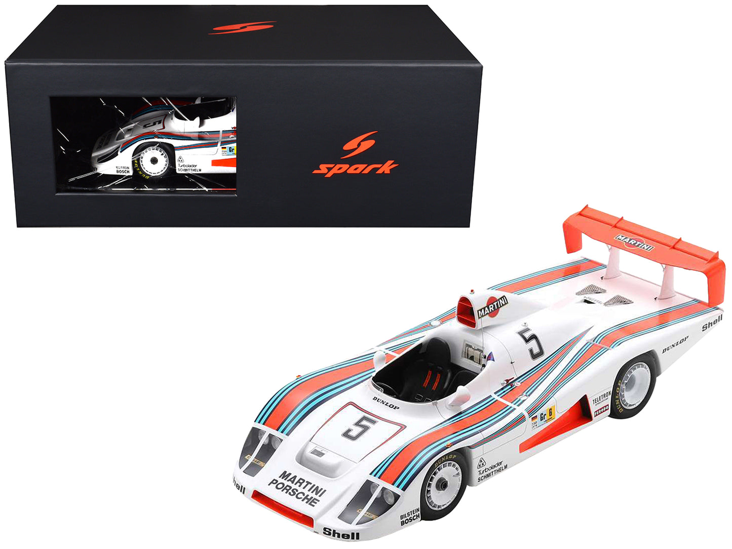 Porsche 936/78 #5 Jacky Ickx - Henri Pescarolo - Jochen Mass "Martini Racing Porsche System" "24 Hours of Le Mans" (1978) with Acrylic Display Case 1/18 Model Car by Spark-DiecastModeler.com