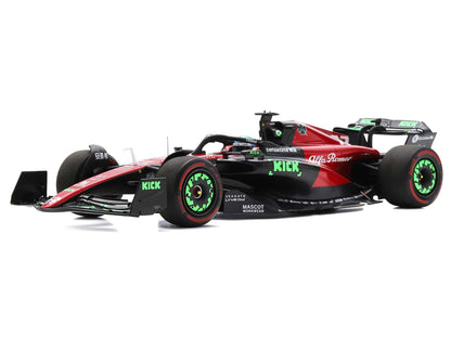 Alfa Romeo C43 #77 Valtteri Bottas "F1 Team KICK" Formula One F1 "Belgian GP" (2023) and Acrylic Display Case 1/18 Model Car by Spark