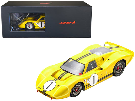 Ford GT40 Mk IV #1 Mario Andretti - Bruce McLaren Winner "Sebring 12 Hours" (1967) with Acrylic Display Case 1/18 Model Car by Spark-DiecastModeler.com