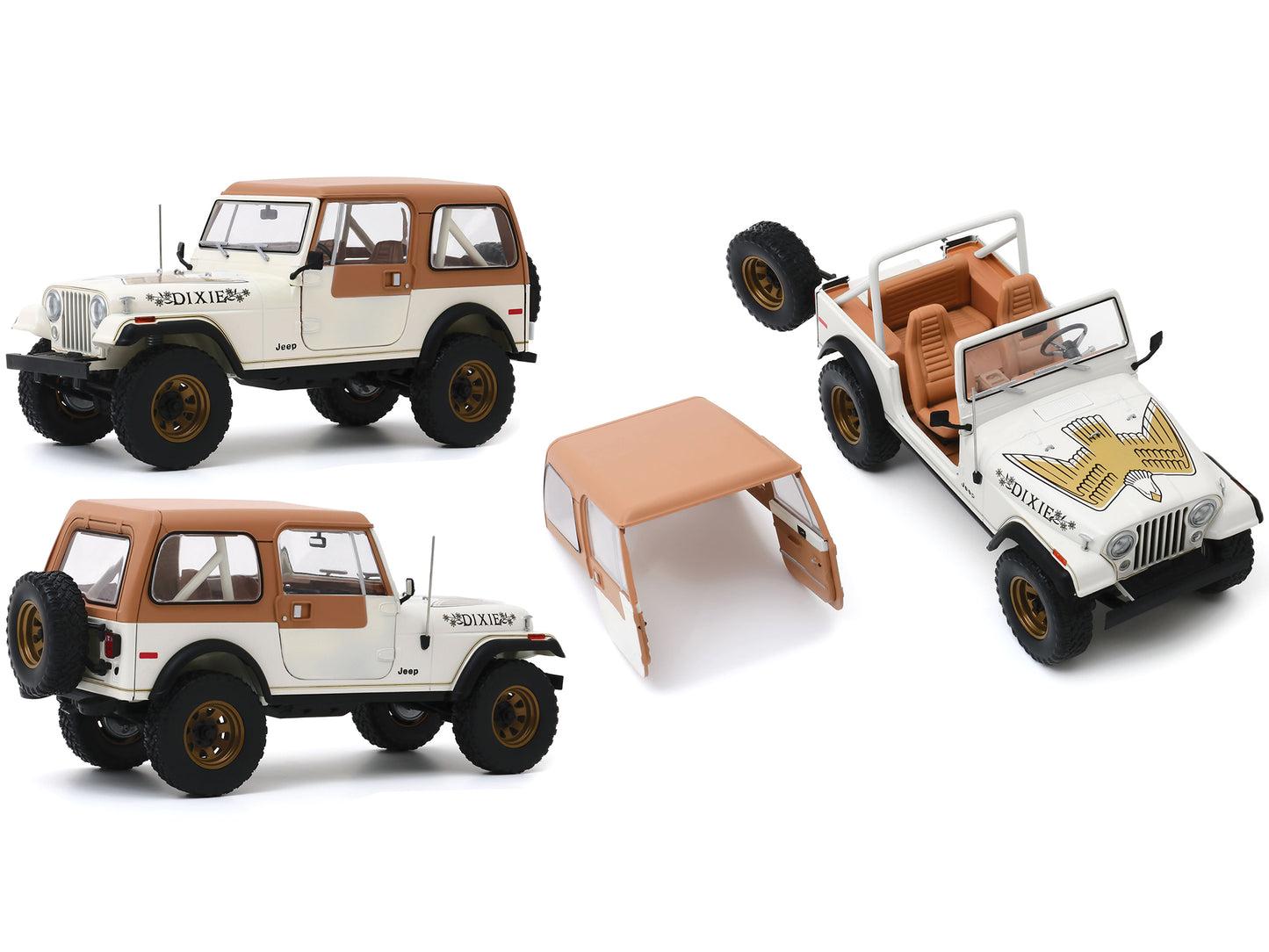 1979 Jeep CJ-7 Golden Eagle "Dixie" Cream 1/18 Diecast Model Car by Greenlight
