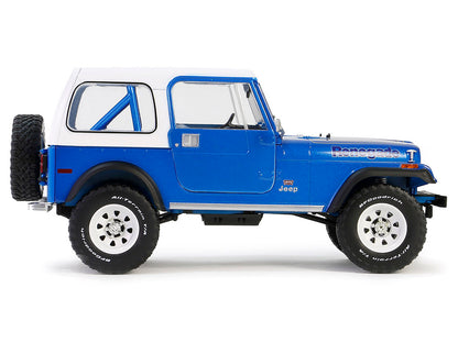 1978 Jeep CJ-7 Renegade Captain Blue Metallic with White Top "Artisan Collection" Series 1/18 Diecast Model Car by Greenlight-DiecastModeler.com