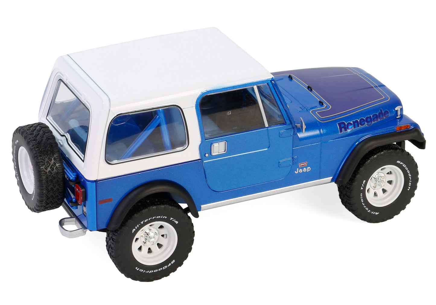 1978 Jeep CJ-7 Renegade Captain Blue Metallic with White Top "Artisan Collection" Series 1/18 Diecast Model Car by Greenlight-DiecastModeler.com