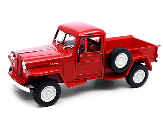 1947 Jeep Willys Pickup Truck Red "NEX Models" Series 1/24 Diecast Model Car by Welly-DiecastModeler.com