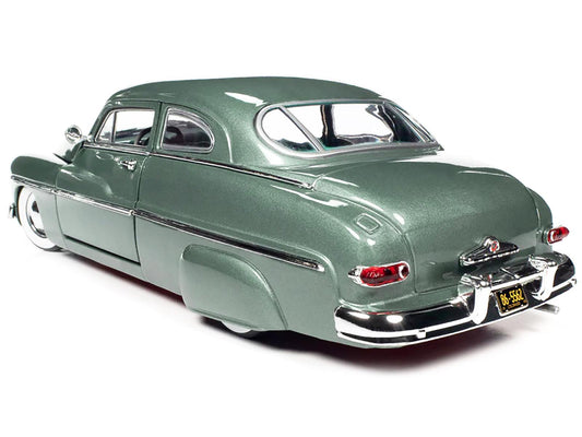 1949 Mercury Eight Coupe Berwick Green Metallic with Green and Gray Interior 1/18 Diecast Model Car by Auto World-DiecastModeler.com