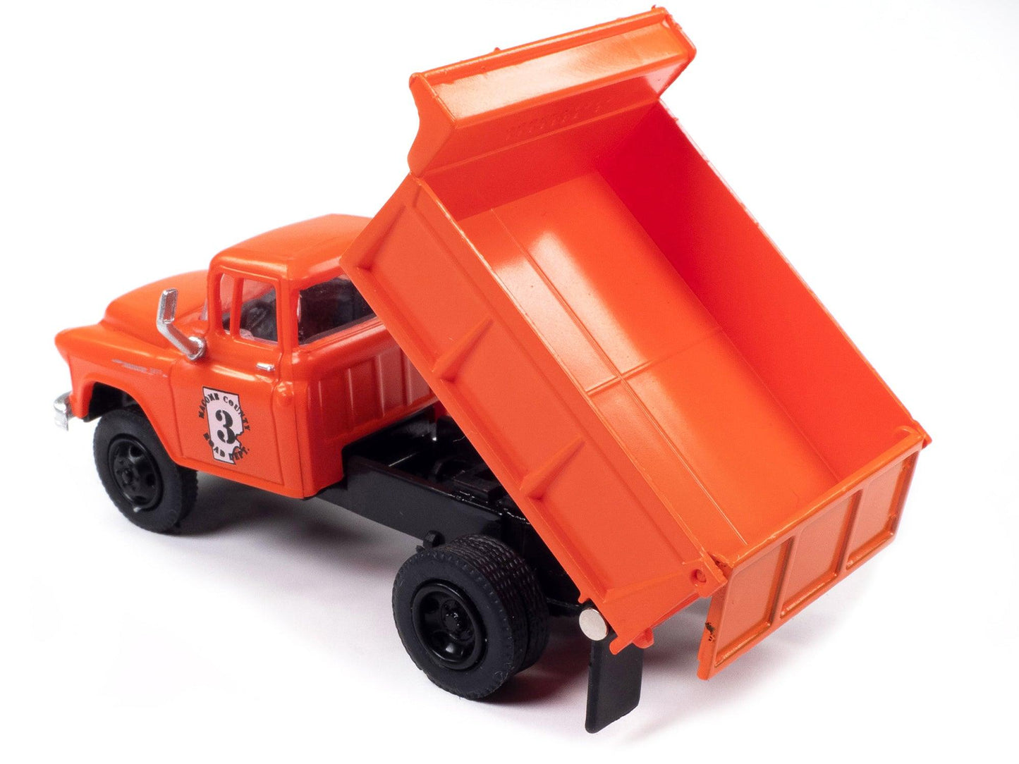 1955 Chevrolet Dump Truck Orange "Macomb County Road Department" 1/87 (HO) Scale Model by Classic Metal Works-DiecastModeler.com