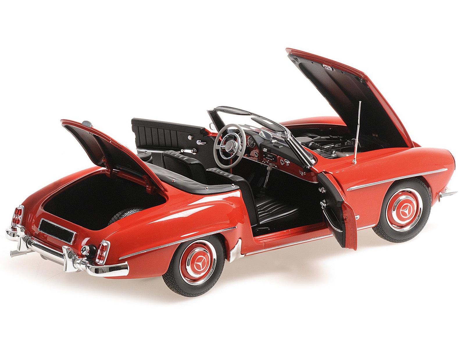 1955 Mercedes-Benz 190 SL Convertible Red (Top Down) 1/18 Diecast Model Car by Minichamps-DiecastModeler.com