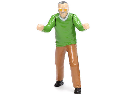 1963 Lincoln Continental Gold and Silver Metallic with Green Hood and "Stan Lee" Diecast Figure "Hollywood Rides" Series 1/24 Diecast Model Car by Jada-DiecastModeler.com