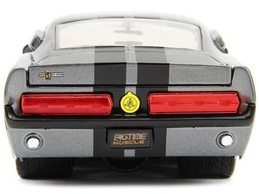 1967 Ford Mustang Shelby GT500 Gray Metallic with Black Stripes "Bigtime Muscle" Series 1/24 Diecast Model Car by Jada-DiecastModeler.com