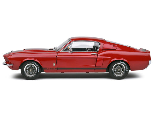 1967 Shelby GT500 Burgundy Red with Black Stripes 1/18 Diecast Model Car by Solido-DiecastModeler.com