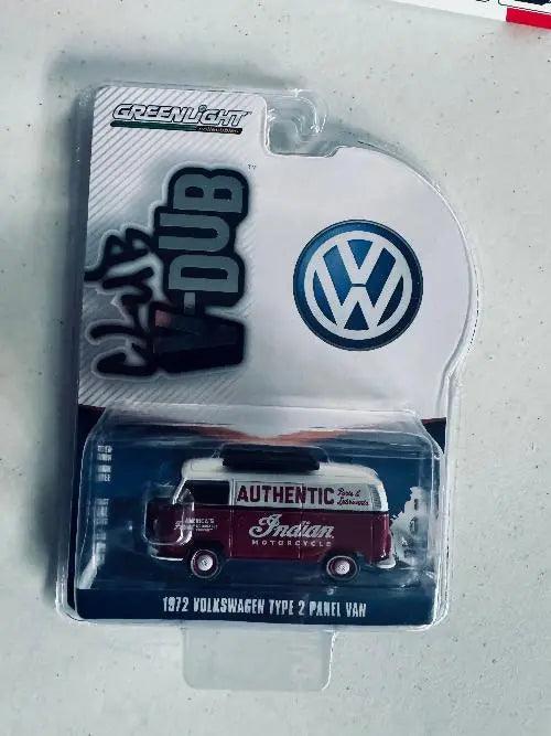 1972 Volkswagen Type 2 Panel Van - Indian Motorcycle Authentic Parts and Lubricants - 1:64 scale-DiecastModeler.com