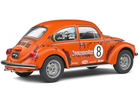 1974 Volkswagen Beetle 1303 #8 Matt Orange "Jagermeister" Tribute "Competition" Series 1/18 Diecast Model Car by Solido-DiecastModeler.com