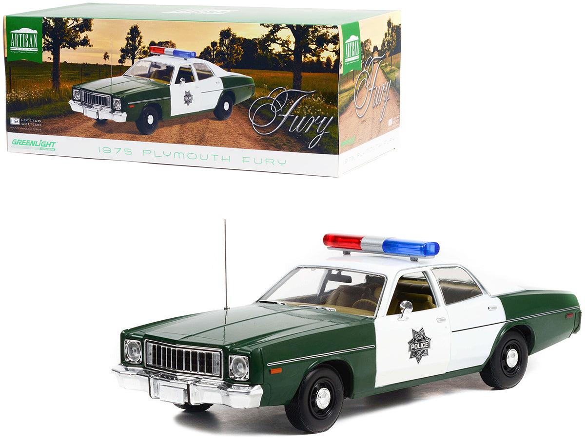 1975 Plymouth Fury Green and White "Capitol City Police" 1/18 Diecast Model Car by Greenlight-DiecastModeler.com