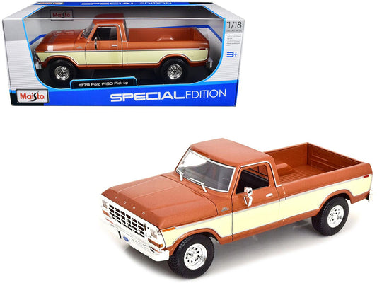 1979 Ford F-150 Ranger Pickup Truck Brown Metallic and Cream "Special Edition" 1/18 Diecast Model Car by Maisto-DiecastModeler.com
