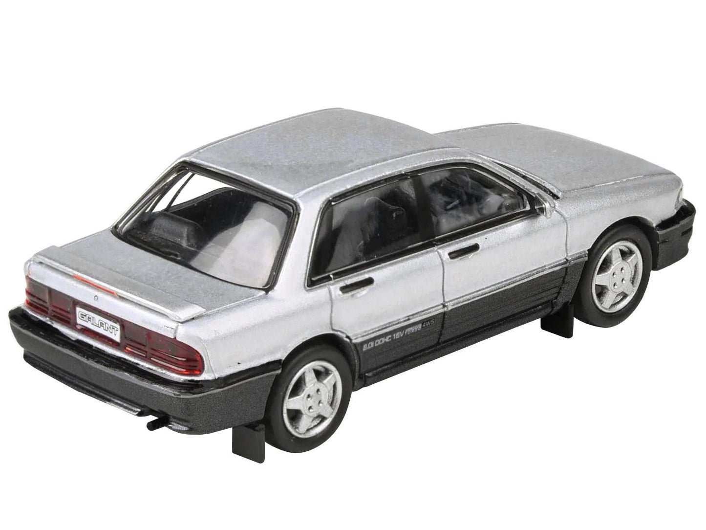 1988 Mitsubishi Galant VR-4 Grace Silver Metallic and Chateau Silver 1/64 Diecast Model Car by Paragon Models-DiecastModeler.com