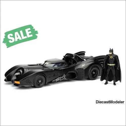 1989 Batmobile with Batman figure 1:24, diecast model car-DiecastModeler.com