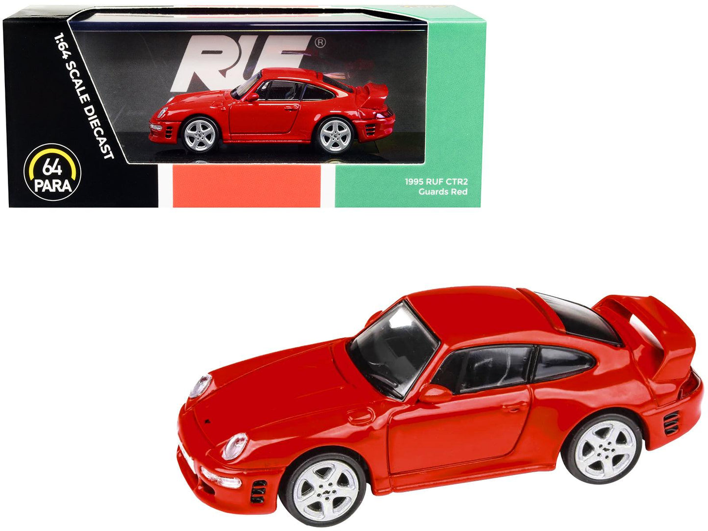 1995 RUF CTR2 Guards Red 1/64 Diecast Model Car by Paragon-DiecastModeler.com