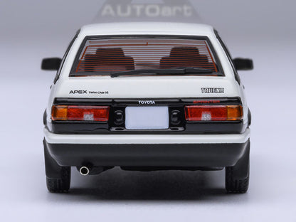 Toyota Sprinter Trueno (AE86) RHD (Right Hand Drive) White with Graphics "Initial D" (1998-2021) TV Series 1/64 Model Car by Autoart