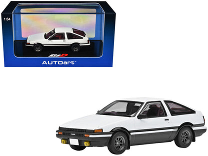 Toyota Sprinter Trueno (AE86) RHD (Right Hand Drive) White with Graphics "Initial D" (1998-2021) TV Series 1/64 Model Car by Autoart