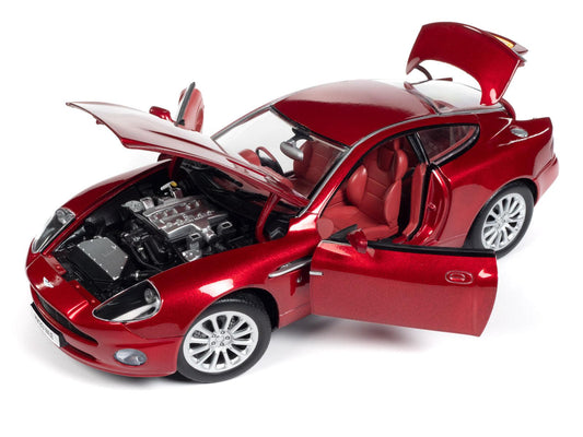 2005 Aston Martin V12 Vanquish RHD (Right Hand Drive) Toro Red Mica Metallic with Red Interior 1/18 Diecast Model Car by Auto World-DiecastModeler.com