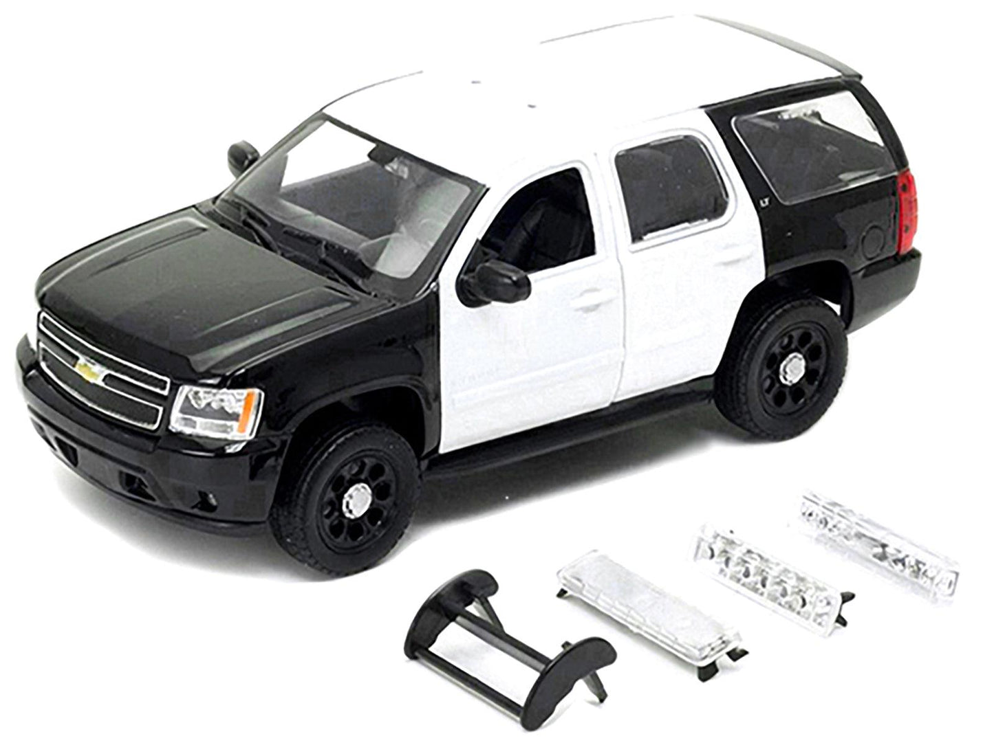 2008 Chevrolet Tahoe Unmarked Police Car Black and White 1/24 Diecast Model Car by Welly-DiecastModeler.com