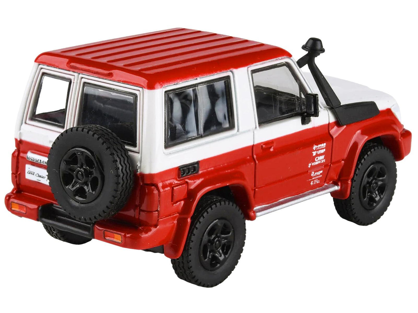 2014 Toyota Land Cruiser 71 SWB (Short Wheel Base) Red and White "2023 Auto Salon" 1/64 Diecast Model Car by Paragon Models-DiecastModeler.com
