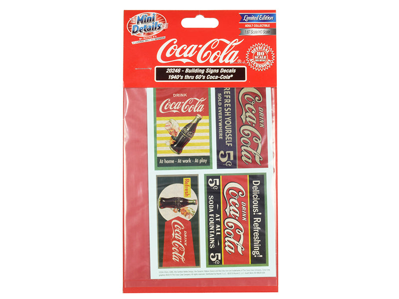 1940's Thru 1960's "Coca-Cola" Building Signs Decals for 1/87 (HO) Scale Models by Classic Metal Works-DiecastModeler.com