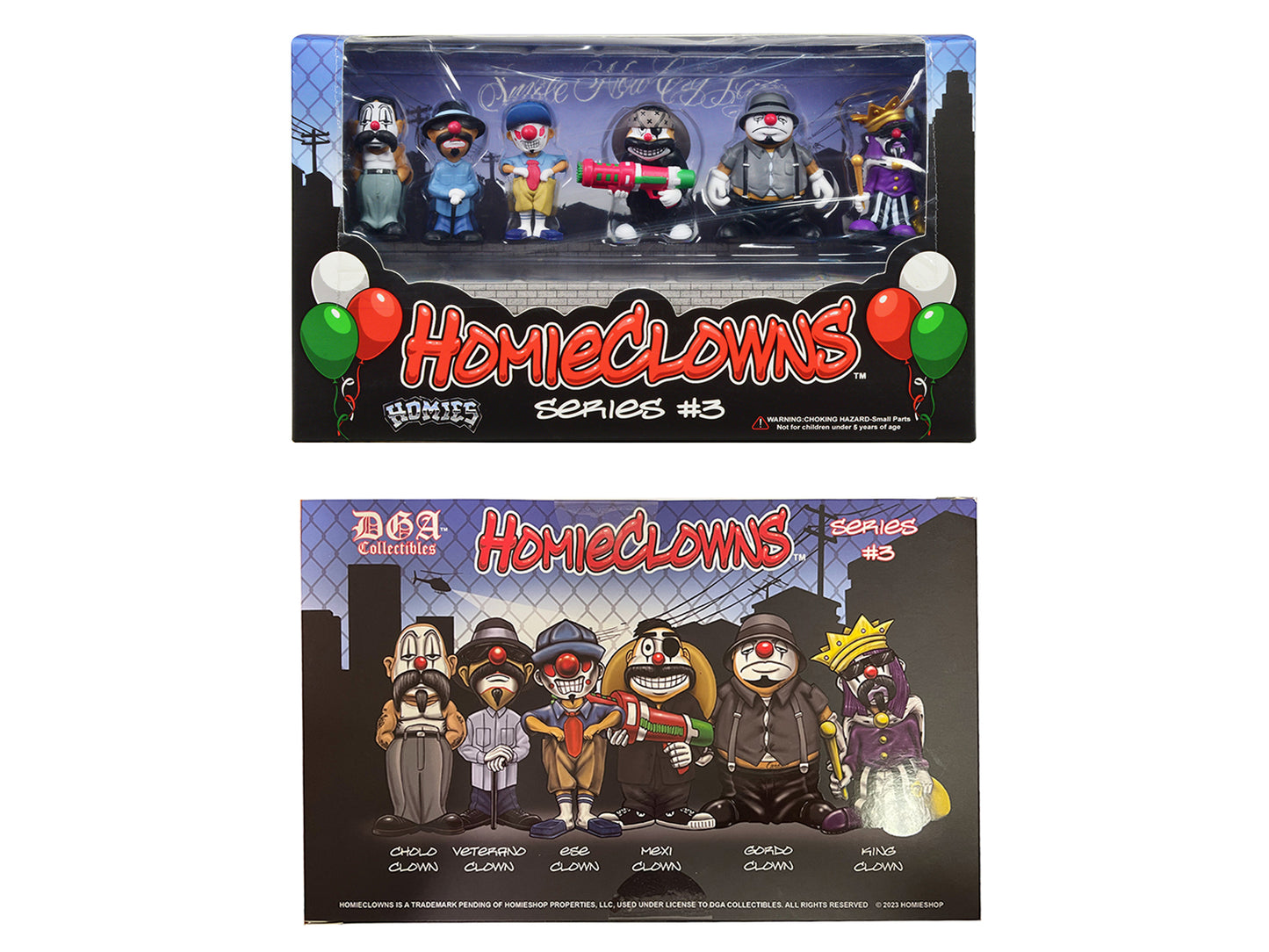 "HomieClowns" Series 3 2-Inch Figures Set of 6 Pieces by Homies-DiecastModeler.com