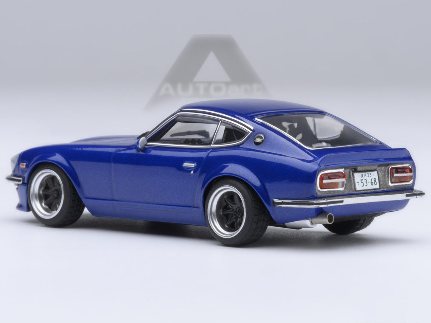 Nissan Fairlady Z RHD (Right Hand Drive) "Akuma No Z" Blue Metallic "Wangan Midnight - Comic #4 Version" Manga 1/64 Model Car by Autoart