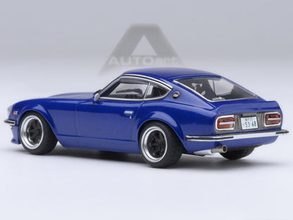 Nissan Fairlady Z RHD (Right Hand Drive) "Akuma No Z" Blue Metallic "Wangan Midnight - Comic #4 Version" Manga 1/64 Model Car by Autoart