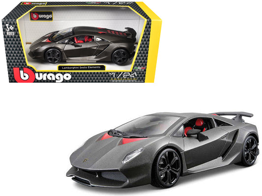 Lamborghini Sesto Elemento Matt Grey 1/24 Diecast Car Model by Bburago