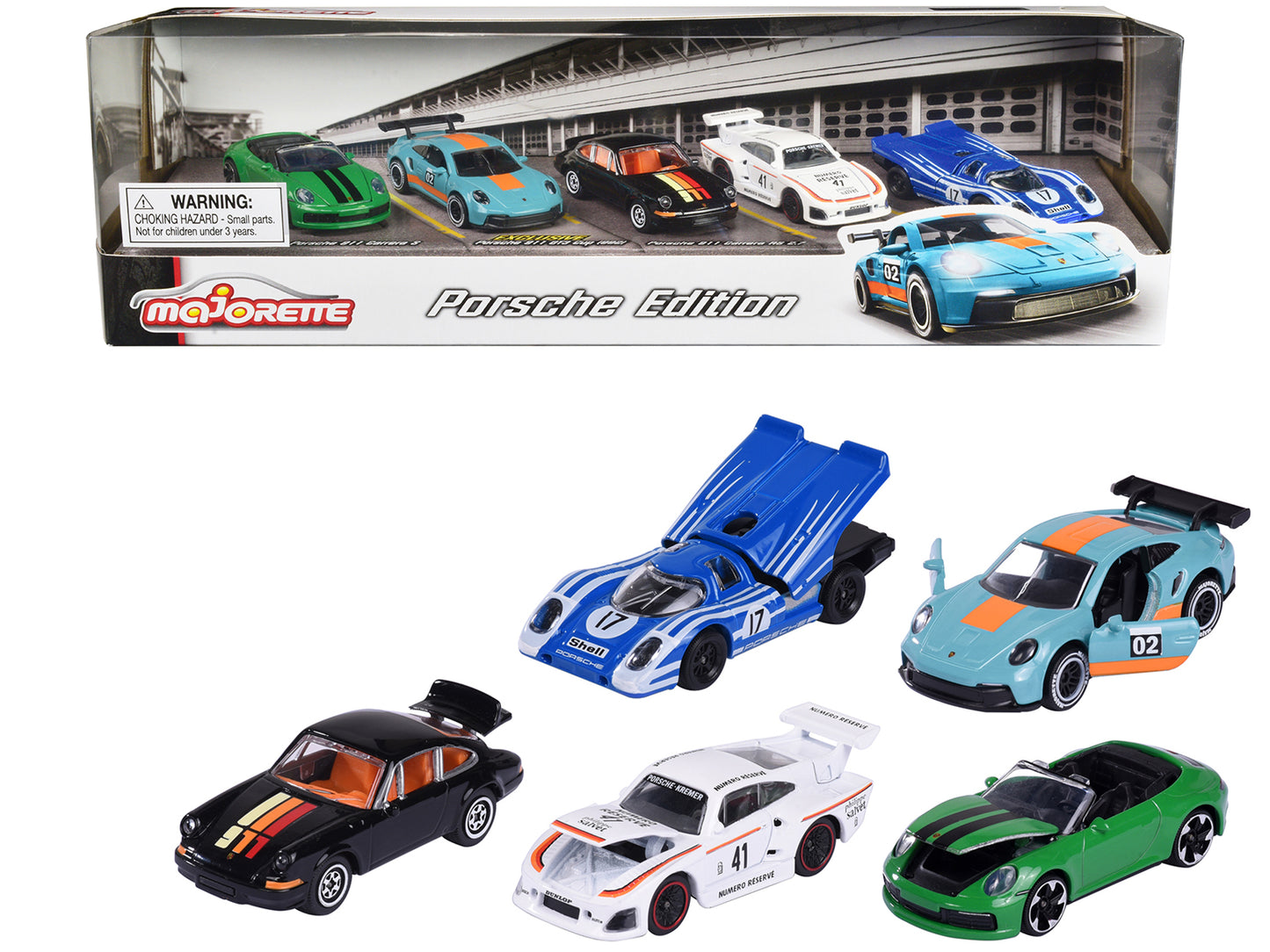 Porsche Edition (2023) 5 piece Set 1/64 Diecast Model Cars by Majorette-DiecastModeler.com