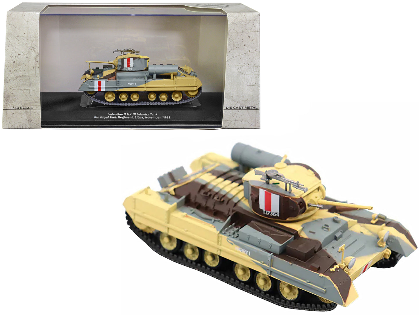 "Valentine MK.II" Infantry Tank MK.III "Harry I" "UK 8th Royal Tank Regiment Libya November 1941" 1/43 Diecast Model by AFVs of WWII-DiecastModeler.com