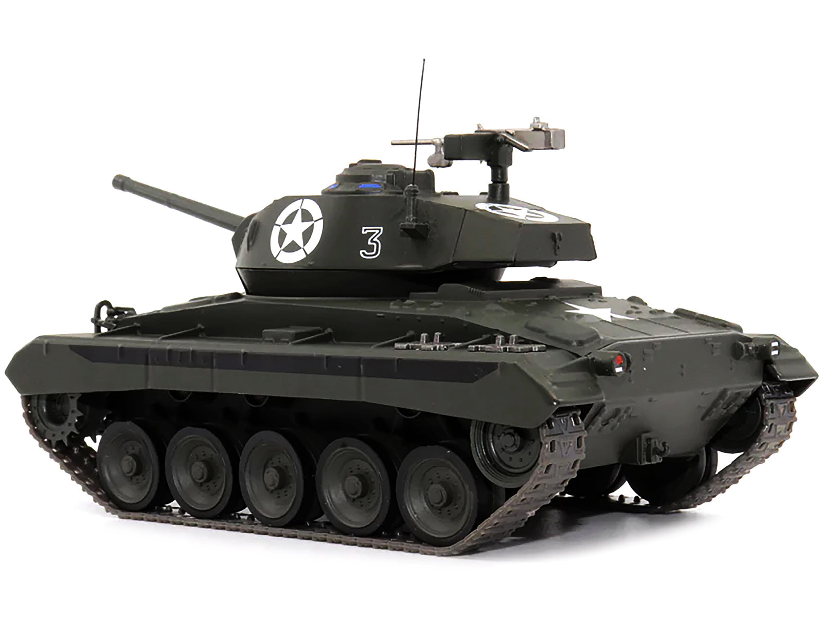 M24 "Chaffee" Tank #3 "U.S.A. 1st Armored Division Italy April 1945" 1/43 Diecast Model by AFVs of WWII-DiecastModeler.com