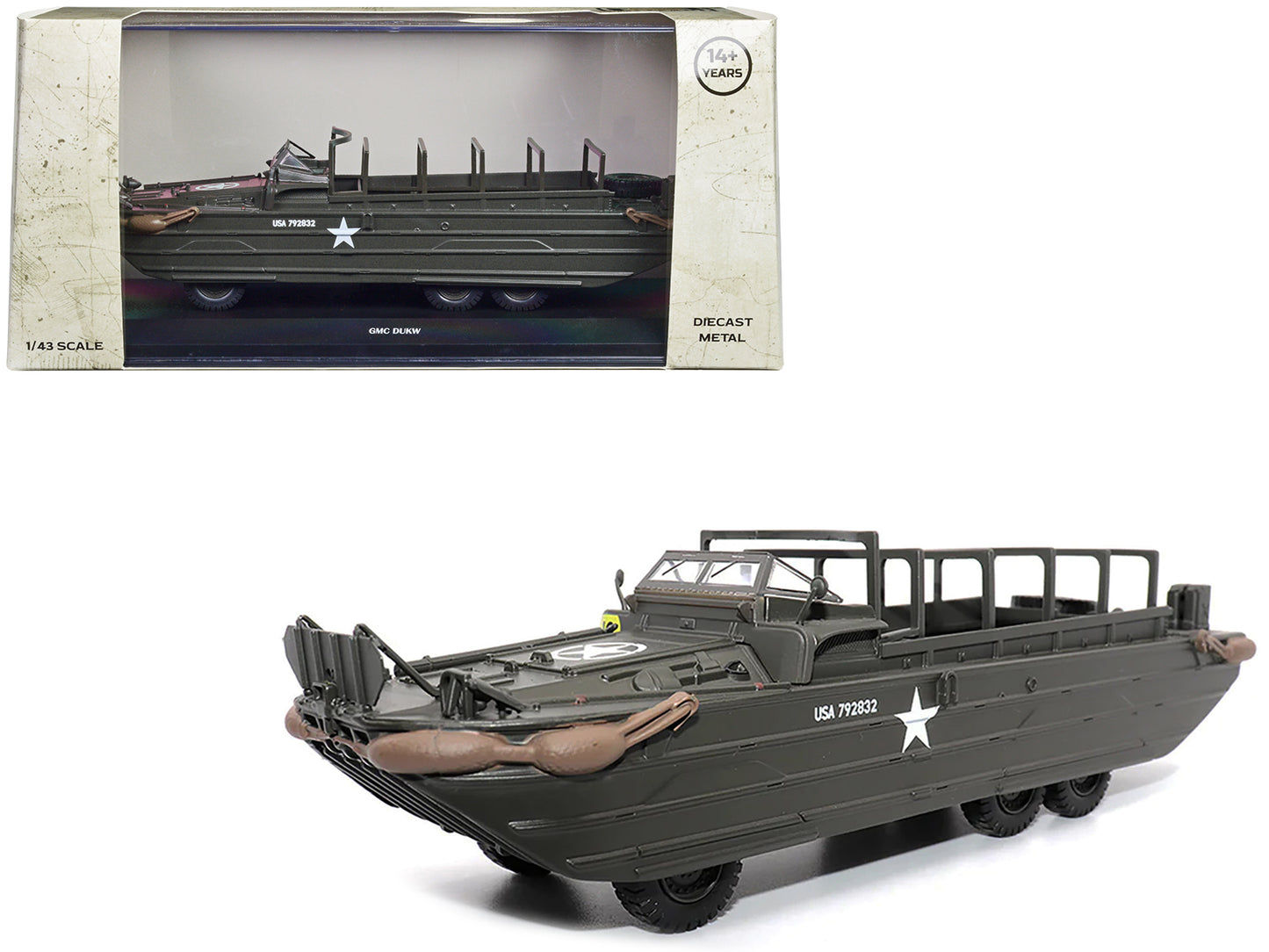 GMC DUKW Amphibious Vehicle Olive Drab "United States Army" 1/43 Diecast Model by Militaria Die Cast-DiecastModeler.com