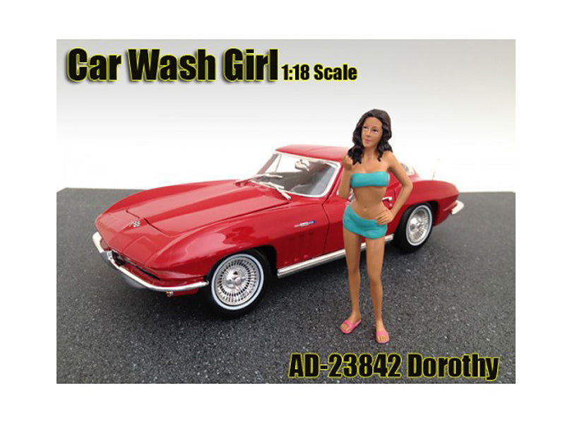 Car Wash Girl Dorothy Figurine for 1/18 Scale Models by American Diorama-DiecastModeler.com