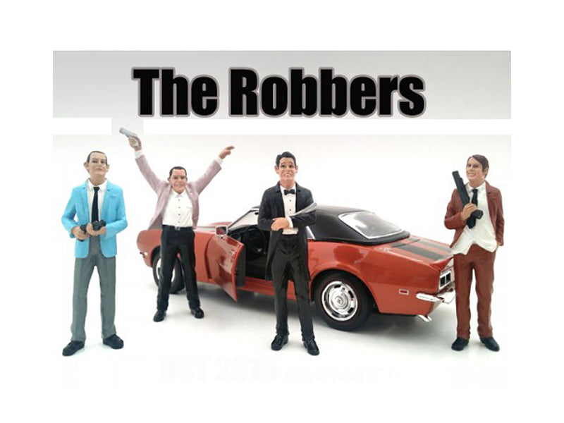 "The Robbers" 4 Piece Figure Set For 1:18 Scale Models by American Diorama-DiecastModeler.com