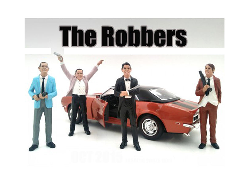 "The Robbers" 4 Piece Figure Set For 1:24 Scale Models by American Diorama-DiecastModeler.com