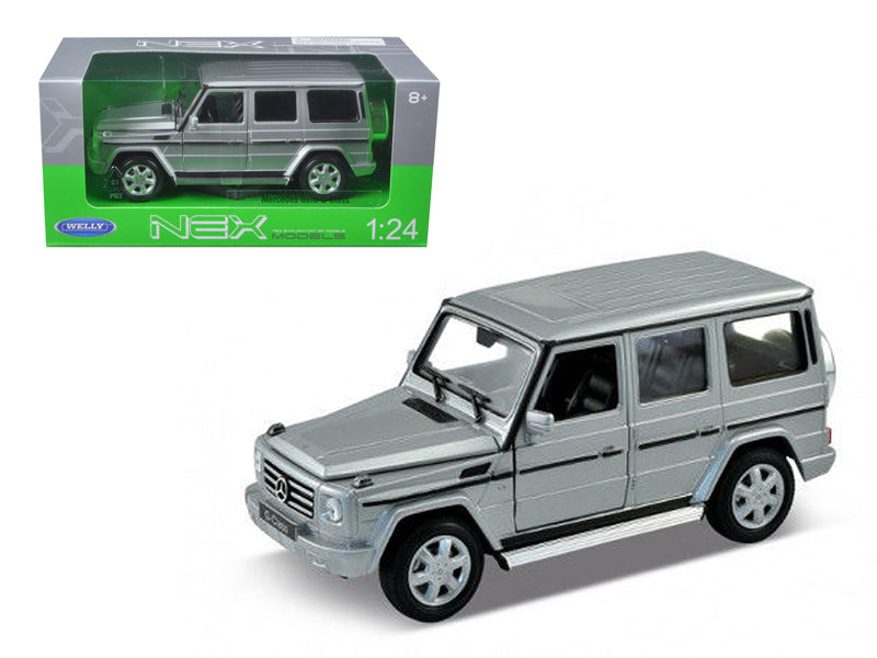 Mercedes Benz G Class Wagon Silver 1/24-1/27 Diecast Model Car by Welly-DiecastModeler.com