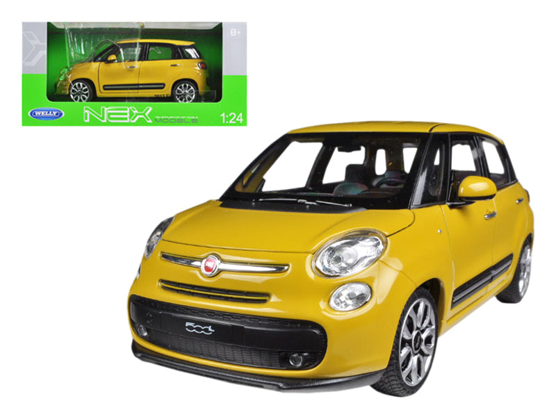 2013 Fiat 500L Yellow 1/24 Diecast Car Model by Welly-DiecastModeler.com