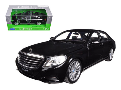 Mercedes Benz S Class with Sunroof Black "NEX Models" 1/24 Diecast Model Car by Welly-DiecastModeler.com