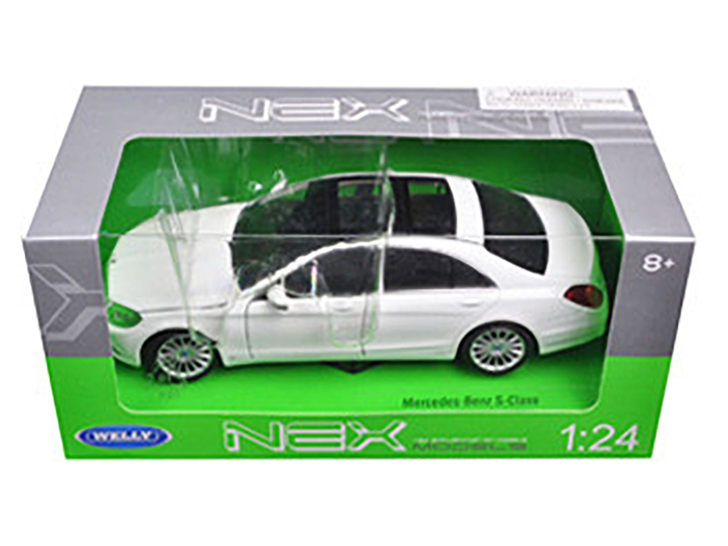 Mercedes Benz S Class with Sunroof White "NEX Models" 1/24 Diecast Model Car by Welly-DiecastModeler.com