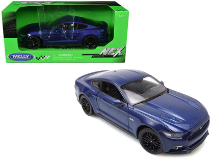 2015 Ford Mustang GT 5.0 Blue Metallic "NEX Models" Series 1/24 Diecast Model Car by Welly-DiecastModeler.com