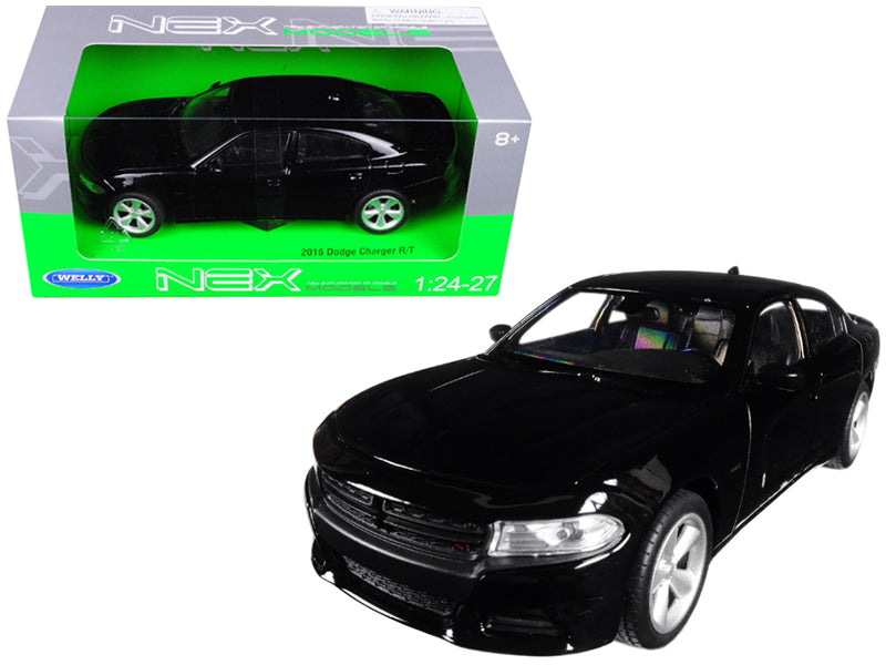 2016 Dodge Charger R/T Black "NEX Models" 1/24-1/27 Diecast Model Car by Welly-DiecastModeler.com