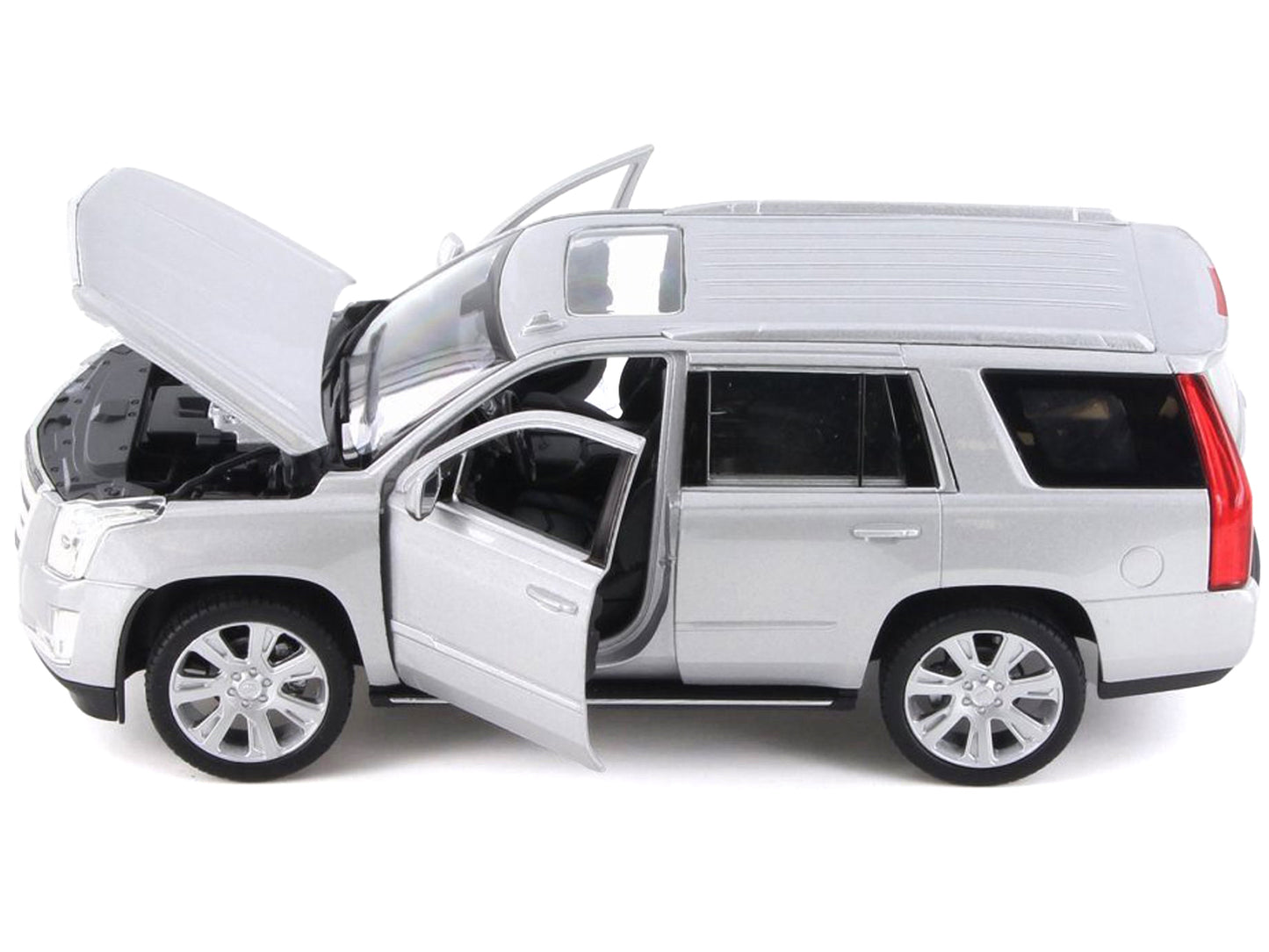 2017 Cadillac Escalade with Sunroof Silver Metallic 1/24-1/27 Diecast Model Car by Welly-DiecastModeler.com