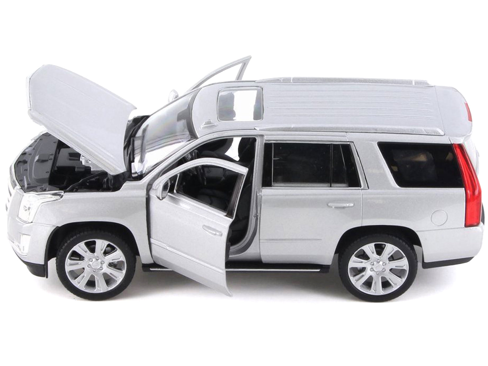 2017 Cadillac Escalade with Sunroof Silver Metallic 1/24-1/27 Diecast Model Car by Welly-DiecastModeler.com