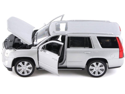 2017 Cadillac Escalade with Sunroof Silver Metallic 1/24-1/27 Diecast Model Car by Welly-DiecastModeler.com
