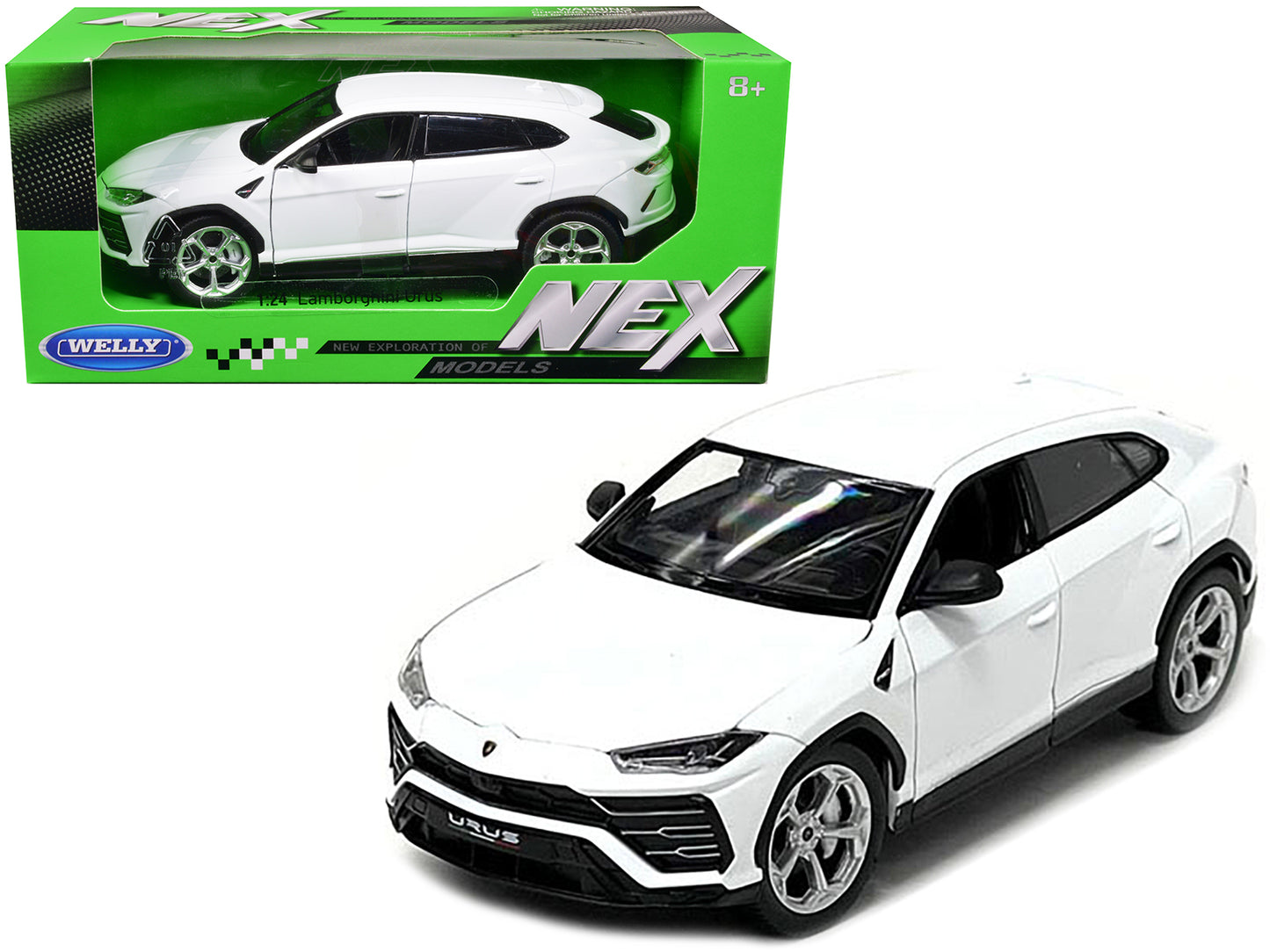 Lamborghini Urus White "NEX Models" 1/24 Diecast Model Car by Welly-DiecastModeler.com