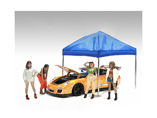 "Hip Hop Girls" 4 Piece Figure Set for 1/18 Scale Models by American Diorama-DiecastModeler.com