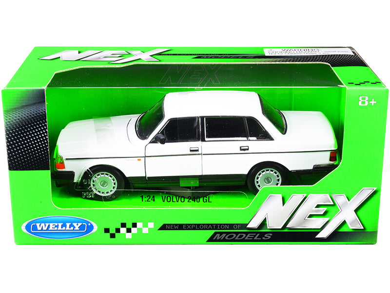 Volvo 240 GL White "NEX Models" 1/24 Diecast Model Car by Welly-DiecastModeler.com